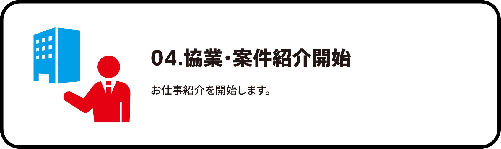 04 協業・案件紹介開始　お仕事紹介を開始します。